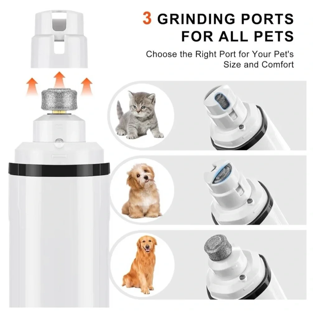 Pet Armour Dog Nail Grinder Quiet Electric LED 2 Speed Rechargeable Pet Grooming
